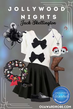 Get ready to bring the Pumpkin King’s style to life at Disney's Jollywood Nights with our Jack Skellington outfit inspo for women! Perfect for fans of The Nightmare Before Christmas, this look combines spooky elegance and holiday vibes for a standout party outfit. Whether you’re meeting characters or hitting the dance floor, this Jack-inspired ensemble will have you looking wickedly stylish all night long. Ready to embrace your inner Jack? Head to the blog for all the outfit details! Nightmare Before Christmas Outfit Ideas, Jollywood Nights Outfit, Nightmare Before Christmas Outfits, Jack Skellington Outfit, Eras Colors, Jollywood Nights, Outfit Ideas For Guys, Outfit Inspo For Women, Disney Fits