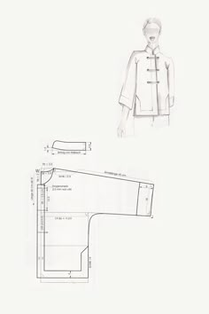 a drawing of a jacket with measurements for it