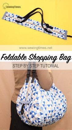 the foldable shopping bag sewing pattern is easy to sew