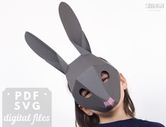 Low poly Bunny mask. Perfect for a Rabbit costume. 3d papercraft mask PDF and SVG. If you're looking for printable and very easy to make mask for a Kid, this low poly mask will not disappoint you! Print this pdf papercraft mask and make a bunny costume even today! If you will have any questions, we'll always be there to help! PRODUCT DETAILS This is printable template for a mask with illustrated instructions for assembly. You will be able to DOWNLOAD THE PATTERNS and instructions for this printa Bunny Mask For Kids, Rabbit Mask For Kids, Peter Rabbit Costume, Masquarade Mask, Tattoos 2022, Papercraft Mask, Mask Craft, Low Poly Mask, Play Preschool