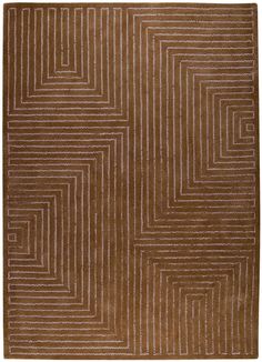 a brown rug with white lines on it