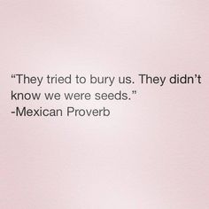 a quote from mexican prove that reads they tried to buy us they didn't know we were seeds