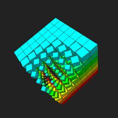 an image of some sort of cube with different colors and shapes on it's surface