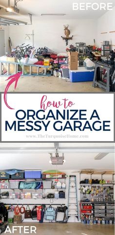 a garage filled with lots of clutter and storage