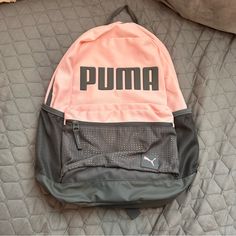 Pink And Gray Puma Backpack. Nwot. 7.27.24 Sporty Pink Backpack For Sports, Pink Gym Bag For Back To School, Functional Pink Sports Backpack, Sporty Pink Backpack, Pink Sports Backpack, Sporty Pink Standard Backpack, Pink Sporty Standard Backpack, Pink Standard Backpack For Sports, Sporty Pink Gym Backpack