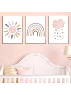 This frameless pink cartoon wall art set adds an adorable touch to any nursery. Made for baby and kids rooms, it brings a playful element with its cute design. Each piece is lightweight for easy hanging and can be arranged in any order. Brighten up your little one's room with this charming set. Color : Multicolor Product Benefits : Removable Material : Synthetic Fiber Cartoon Wall Art, Pink Cartoon, Nursery Artwork, Adorable Nursery, Nursery Paintings, Cartoon Wall, Personalized Canvas, Unique Canvas