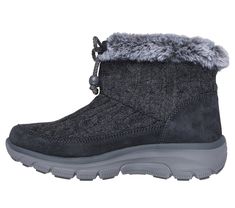 Warm and cozy is how you'll feel wearing Skechers Relaxed Fit Easy Going - Fall Ice Angel. This pull-on ankle bootie features a 3M[Registered Scotchgard treated cable knit and suede upper with a faux-fur collar and lining, plus a cushioned Skechers Air-Cooled Memory Foam insole. | Skechers Women's Relaxed Fit: Easy Going - Fall Ice Angel Boots | Medium Width | Relaxed Fit for a roomy comfort fit at toe and forefoot | Skechers Air-Cooled Memory Foam cushioned comfort insole | Treated with 3M Scot Angel Boots, Ice Angel, Short Winter Boots, Summer Clearance Sale, Skechers Relaxed Fit, Summer Clearance, Wide Shoes, Skechers Women, 4 Inch Heels