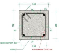 an image of a diagram of a square surface with measurements for the top and bottom