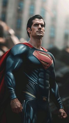 a man in a superman suit standing on the street