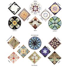 the different types of tiles are shown in this diagram, and each has their own unique design