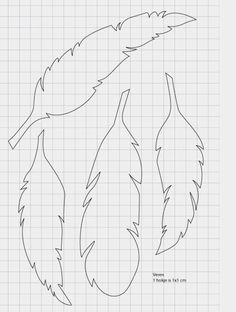 a drawing of two feathers on graph paper