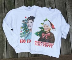 Golden Girls Golden Girls Christmas Christmas Sweatshirt - Etsy Golden Girls Christmas, Golden Girls Theme, Big Sweatshirt, Family Sweatshirts, Sweatshirt Girl, Stay Golden, Betty White, Christmas Funny, Grey Crewneck