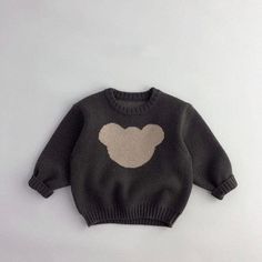 B / 1-2T Cartoon Bear Knitted Sweater Boys Knit Sweaters, Winter Baby Boy, Loose Pullover Sweater, Winter Outfits For Girls, Baby Boy Knitting, Boys Knits, Buy Sweaters, Loose Pullover, Cartoon Bear