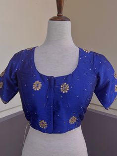 Blue Color Raw Silk Ready to Wear Blouse | Size 36 | Handwork Blouses | Padded Blouse | Readymade Blouses for Sarees | Blue Color Blouse - Kaash Blouses For Sarees, Padded Blouse, Color Blouse, Readymade Blouse, Blouse Fabric, Raw Silk, Blouse Piece, Saree Blouse, Silk Blouse