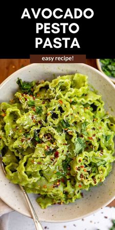 Vegan Avocado Pesto Pasta - Eat With Clarity Avocado Pesto Pasta, Plant Based Recipes Dinner, Avocado Pasta, Avocado Pesto, Plant Based Dinner, Pesto, Avocado, Healthy Eating, Pasta