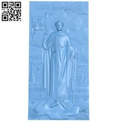 an image of jesus in blue on a white background with the qr code below it