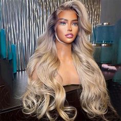 Product Details Brand Name Geeta Hair Hair Material 100% Human Hair From One Donor Hair Texture Body Wave Wig Wig Color Highlight Wigs → Density 150% 200% 250% Density Hair Length 16-30Inch Lasting For 1 More Year Lace Size 13x4 Lace Front Wig/4x4 lace closure Lace Type HD Transparent Swiss Lace wig（🔥 Shop HD Lace wigs →） Hairline Lightly Pre-plucked Natural Hairline Wig Size Average Size (Head Circumference 21.5-22.5 Inch) ATTENTION:If you need a smaller or bigger cap, please contact us or lea Ash Blonde Ombre, Blond Ombre, Grey Blonde, Ombre Lace Front, Blonde Lace Front Wigs, Lace Front Human Hair, Body Wave Wig, Frontal Wig, Long Wigs