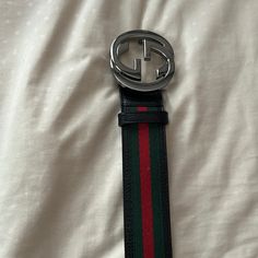 Unisex Belt, Unused, Great Condition, Authentic Gucci Accessories, Gucci Belt, Belts, Women Accessories, Gucci, Green, Red, Women Shopping, Quick Saves