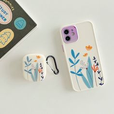 Flower Power Cute Phone Case and Airpods Cover Set! This adorable set is perfect for anyone who loves flowers and wants to protect their phone and Airpods. The phone case is made of soft, silicone TPU that is both durable and lightweight. It features a beautiful floral design that will add a touch of style to your phon Phone Packaging, Luxury Iphone Cases, Flowers Cute, Floral Cases, Flower Soft, Mini Apple, Apple Cases, Floral Phone Case