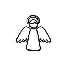 the outline of an angel on a white background