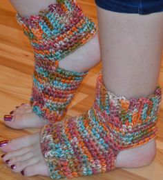 Made with 100% Acrylic yarn. Crocheted yoga socks are great gift ideas! Each pair of socks is hand crocheted and what makes them unique is no two pairs are exactly the same. These socks are special because no one else would have the same pair. So show your individuality! Everyone likes to feel unique and be one of a kind. Size: One size fits most--Average foot Care Instructions: Machine wash and dry. Or hand wash and lay flat to dry. Crochet Orange, Crochet Baby Socks, Flip Flop Socks, Crochet Socks Pattern, Crochet Leg Warmers, Yoga Socks, Crochet Socks, Quick Crochet, Sock Patterns