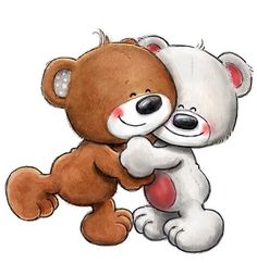 a drawing of two teddy bears hugging each other with the caption drukkie net wir jou