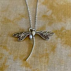 Beautiful Silver Dragonfly Necklace On An 18 Inch Chain Doctor Necklace, Michael Kors Necklace, Silver Dragonfly Necklace, Blue Crystal Necklace, Beaded Collar Necklace, Dragonfly Necklace, Prom Ideas, Edgy Hair, India Jewelry