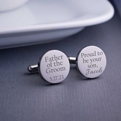 Bonus Dad Gifts, Father Of The Groom, Groom Cufflinks, Custom Cufflinks, Wedding Gifts For Groom, Gift For Wedding, The Wedding Date, Perfect Wedding Gift, Cufflinks Wedding