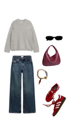 Dark Red Outfit, Fresh Outfits, Adidas Fashion, Simple Trendy Outfits, Red Outfit