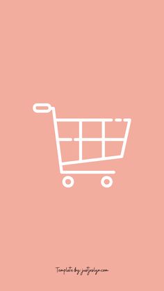 a shopping cart icon on a pink background