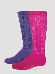 Size: Small Color: assorted (1 hot pink, 1 purple) Soft rayon Stay up leg and top Boot Socks, Cowgirl Boots, Hot Pink, Socks, Boots, Purple, Clothes