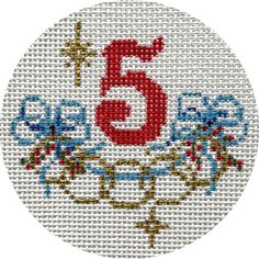 a cross stitch pattern with the number five on it