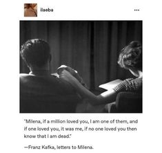 a man and woman sitting on top of a couch in front of a window with the caption'millena if a million loved you, i am one of them, and if