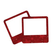 two red frames with snowflakes on them