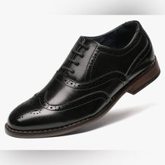 Bruno Marc Boy's Prince-K2 Classic Oxfords Wingtip Dress Shoes Black Round Toe Dress Shoes For Spring, Casual Fitted Black Dress Shoes, Black Oxfords With Rubber Sole For Party, Casual Black Dress Shoes For Party, Prince Shoes, Toddler Boy Dress Shoes, White Mary Jane Shoes, Frozen Shoes, Foldable Flats