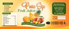 the label for pure step fruit juice contains oranges, melon, and pineapple