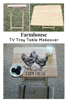 diy farm table makeover with farmhouse stencils and chalk paint on it