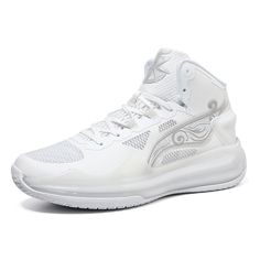 a white sneaker is shown on a white background