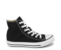 Converse Chuck Taylor All Star Classic High Men&apos;s/Women&apos;s Sneaker - BlackThere&apos;s never a bad time to kick a classic look, and this Chuck Taylor All Star Classic High unisex Sneaker from Converse is always in style. Its lightweight canvas construction offers total comfort from the park to the mall. Canvas upper Lace-up closure All Star ankle patch Cushioned footbedDiamond pattern outsole White Converse, Womens Converse, Converse Chuck Taylor All Star, Sandals Brands, Boot Accessories, Chuck Taylor All Star, Converse High Top Sneaker, Converse Chuck Taylor High Top Sneaker, Sneakers Black