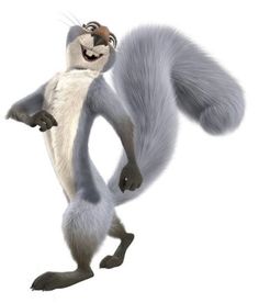 an animated squirrel is standing on its hind legs