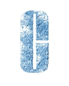 the letter u is made up of blue powder