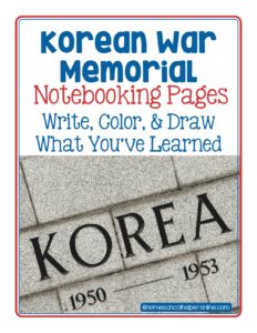 Korean War & Korean War Memorial Notebooking Pages - Homeschool Helper Online Social Icons, Program Design, Art Music, Social Studies, Encouragement