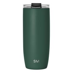 thermos travel mug is shown in green