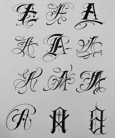 the upper and lower letters of an old english alphabet are shown in black ink on white paper