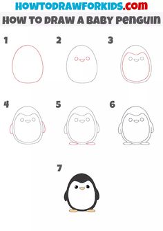 how to draw a baby penguin step by step drawing instructions for kids and beginners