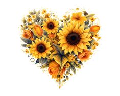 sunflowers in the shape of a heart