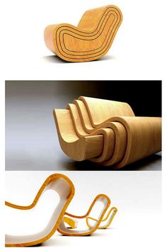 three different types of furniture made out of wood