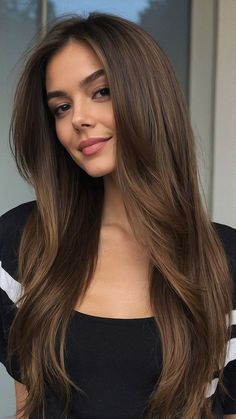 Latest Haircuts For Long Hair, Haircut For Naturally Straight Hair, Square Round Face Hairstyles, Hair Color Round Face, Long Haircut Round Face Straight, Naturally Straight Hair Hairstyles, Sidepart Haircut Woman, Waist Length Haircut, Straight Hair Haircuts Women