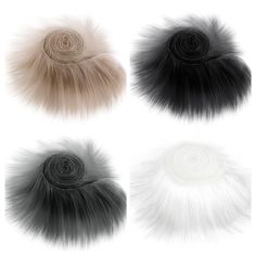 four different colors of hair on a white background