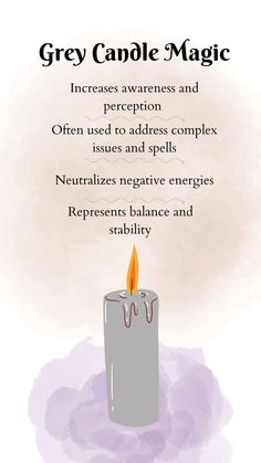 Colors And Meanings, Grey Candle, Glenda The Good Witch, Magic Colors